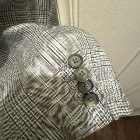 Isaia Sport Coat Mens 54EU/44US Cinnamon Green Sky Plaid AquaCashmere Blazer - Picture 7 of 14